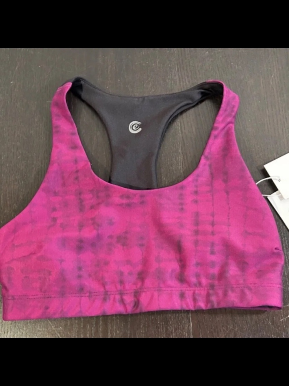 Johnny Was Calme Endurance Reversible Tie Dye Sports Bra Purple, Black Size S